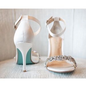 Betsey Johnson White Heels with Elegant Design